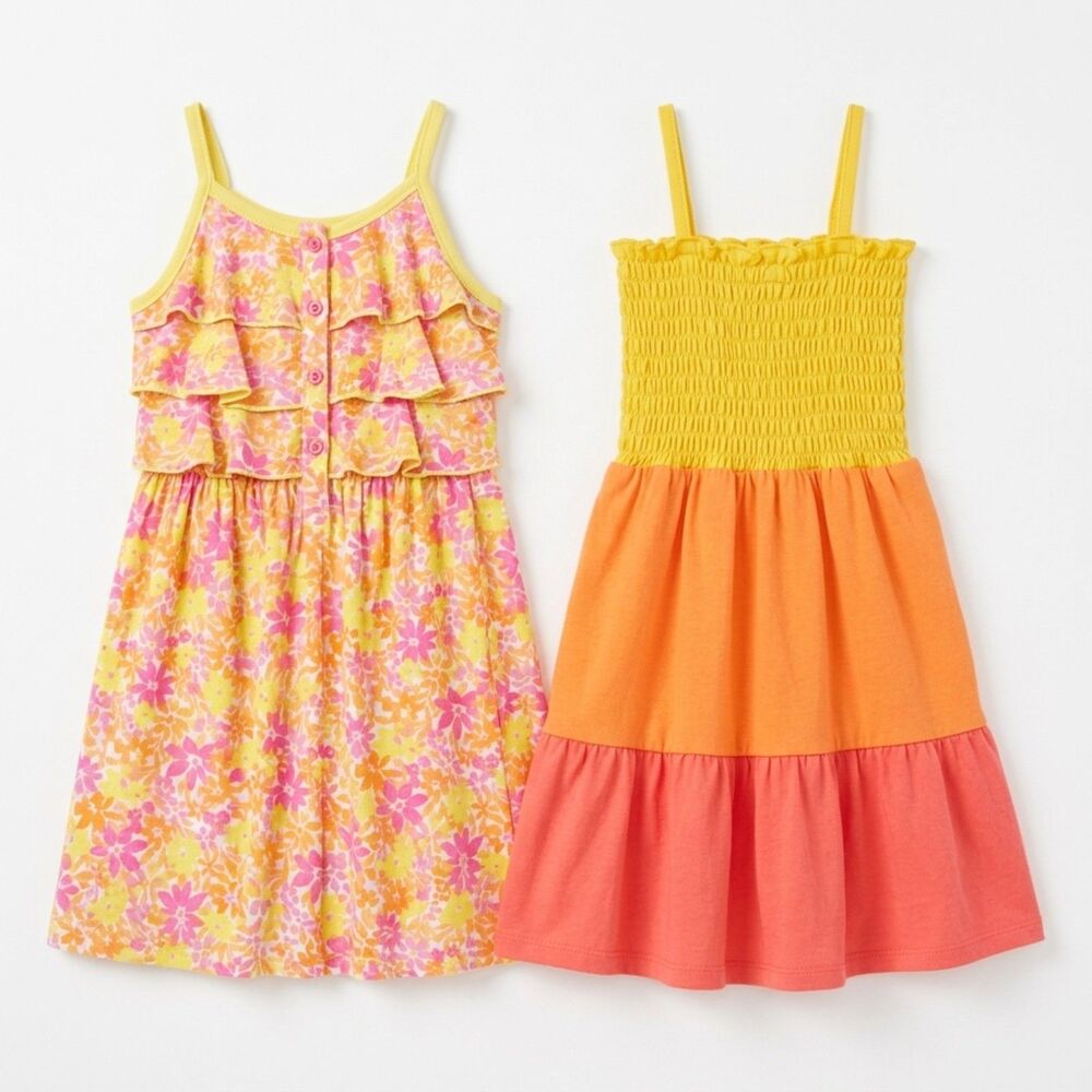 Jona Michelle & Epic Threads Girls Summer Dresses Lot of 2 Floral Smocked Size 5